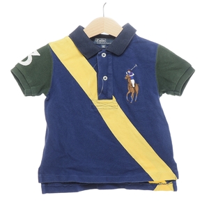 ●478462 POLO by RALPH LAUREN ポロバイラルフローレン ▼半袖ポロシャツ ビッグポニー配色ポロ サイズ80 キッズ 子ども ベビー