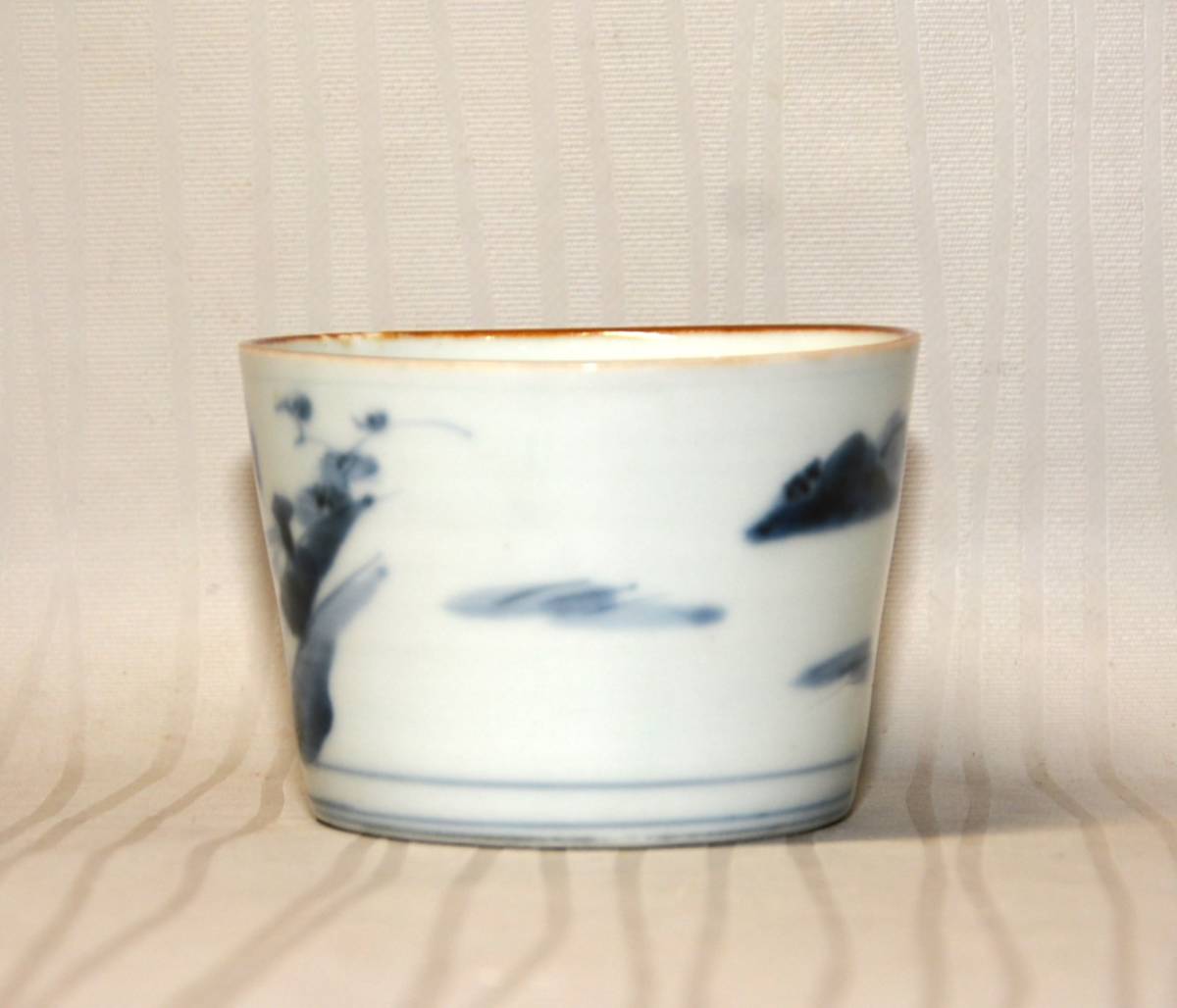 25◇初荷です◇古伊万里江戸後期染付山水人物文蕎麦猪口| JChere雅虎