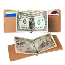 マネークリップ 財布 グレー メンズ 二つ折財布 ミニ財布 軽い 薄い 薄型 メンズ シンプル スリム 小型 小さめ 小さい レザー_画像3