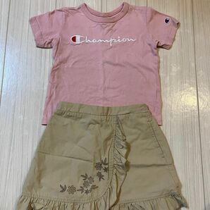 POMONA KISS スカート　チャンピオン　Tシャツ 120