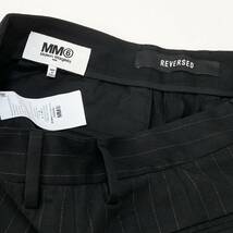 美品 MM6 Maison Margiela エムエムシックス メゾンマルジェラ 21AW REVERSED ピンストライプ×無地 テーパードスラックスパンツ S62KB0081_画像6