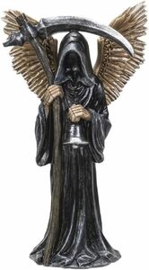 翼付き死神 グリムリーパー彫像 スケルトン 死の天使 ファンタジー フィギュア彫刻 アート装飾 ギフト 贈り物 輸入品