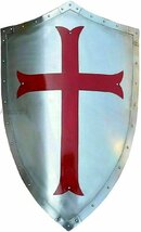 中世の騎士クロス ヒーターシールド 楯 十字軍の楯 戦士の楯 テンプル騎士団の楯レプリカ -壁装飾 アート工芸 贈り物 輸入品_画像1