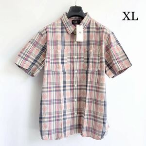 23SS 新品 RRL ジャカード マドラス ワークシャツ DOUBLE RL ダブルアールエル ラルフローレン チマヨ チェック アロハ シャツ 半袖 XL