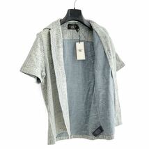 23SS 新品 RRL インディゴ ストライプド ジャージー キャンプ シャツ DOUBLE RL ダブルアールエル ラルフローレン アロハ シャツ 半袖 L_画像6