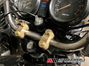 XJ400 真鍮 ハンドルクランプ ホルダー ボルト 1台分 検 XJ550 XJ750E RZ250 GX RD ヤマハ 