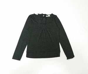 (未使用 レディース) iiMK ミッシェルクラン // 長袖 Vネック ニット セーター (黒) サイズ 38 (M)