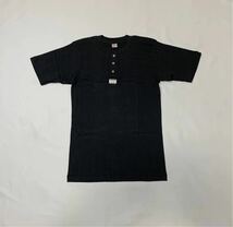 (未使用) JOCKEY // 半袖 ロゴタグ ヘンリーネック Tシャツ (黒) サイズ L_画像1