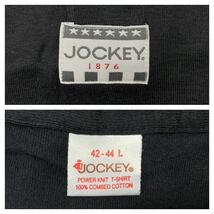 (未使用) JOCKEY // 半袖 ロゴタグ ヘンリーネック Tシャツ (黒) サイズ L_画像7