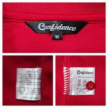 (未使用) Confidence コンフィデンス // 長袖 ロゴ刺繍 ゴルフ ドライ ポロシャツ (赤) サイズ M_画像8