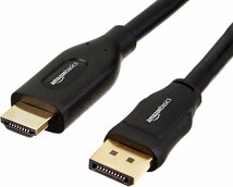 0823-3 アウトレット品 Amazonベーシック DisplayPort to HDMI A/Mケーブル 7.6m ハイスピード ブラック_画像1