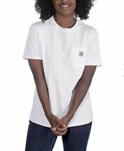 carhartt レディース ポケット Tシャツ K87 women's WHITE M カーハート pocket Tee_画像3