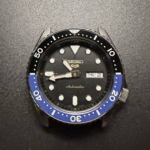 7S26-0020 SKX007 SBSA SRPD 等用 セラミック フラット インナー ベゼル 黒 青 ブルー 社外 部品 セイコー MOD カスタム パーツ 緑夜光の画像4