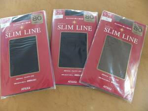 ATSUGI アツギ SLIM LINE スリムライン 80デニール ブラック2足　ミンクブラウン1足