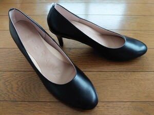  new goods unused ESPERANZA Esperanza pumps round tu12 hour pumps . rain combined use heel height 7cm black size 26.0cm