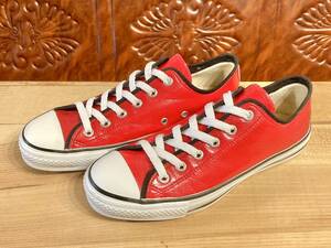 ★☆希少レア!converse ALL STAR ENAMEL 赤/黒 7.5 26cm コンバース オールスター エナメル レッド/ブラック ビンテージ USA 237☆★