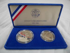 【新品未使用・極美品】UNITED STATES LIBERTY COINS 1886-1986 アメリカ リバティコイン 自由の女神 プルーフ貨幣セット【品質保証書付】