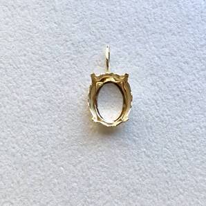 K18ペンダント空枠 8×10 オーバル枠ペンダントトップ K18 送料込み