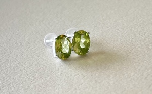  оливин серьги платина серьги 5mm×7mm овальный серьги оливин pt900