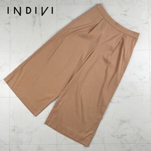  beautiful goods INDIVI Indivi cropped pants wide pants waist rubber bottoms lady's orange color size 38*GC487