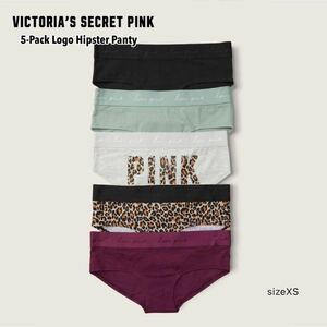 【新品】ヴィクトリアシークレットPINK ロゴヒップスターショーツ 5枚　Victoria's Secret ショーツセット