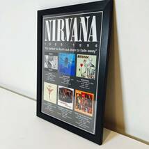 【黒額付きポスター】ニルヴァーナ Nirvana ディスコグラフィー（新品）_画像1