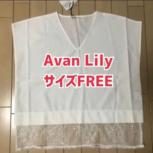 ★200円引きクーポン★avan lily/トップス/レースポンチョブラウス