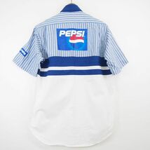 サントリーボス × ペプシ SUNTORY BOSS × PEPSI ストライプ切替半袖シャツ*ノベルティ(M)_画像4