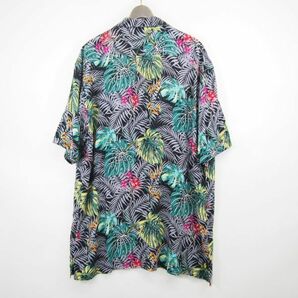 ハイサーフ High Surf リーフ総柄 レーヨンアロハシャツ オープンカラーシャツ(2XL)ブラックの画像7