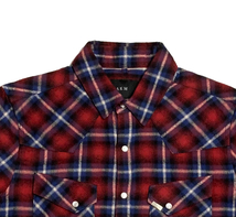 22AW 新品5万弱 AKM FLANNEL WESTERN CHECK SHIRTS　ウエスタン シャツ　　　　　　ジュンハシモト 1piu1uguale3_画像3