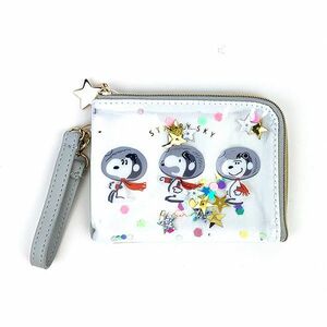  Snoopy tei Lee pass case gray Astro ticket holder SNOOPY