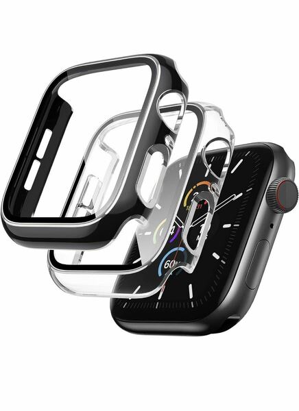 Apple Watch ケース 【2枚入】アップルウォッチ カバー PC素材 強化ガラス SE/Series 6 / Series 5 / Series 4 40mm 44mm対応