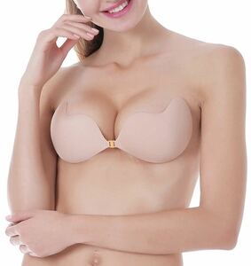  silicon bla NuBra swimsuit ... super light weight 26g ultra peak dress for inner back less bla. pad A cup beige 