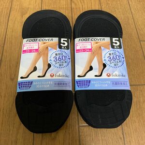 未使用　福助　フットカバー　超浅履き　23〜24㎝　ブラック　10足まとめ売り