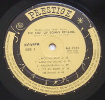 ペラジャケ ベスト・オブ・ソニー・ロリンズ THE BEST OF SONNY ROLLINS MONO ビクターTOP RANK MJ 7013 モダンジャズベストシリーズ第2集_画像7