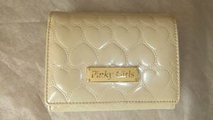  Pinky Girls / Pinky Girls 2. folding purse enamel white leather 