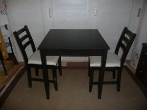 ( used )IKEA( Ikea ) LERHAMN table & chair 2 legs, IKEA dining table, chair set 