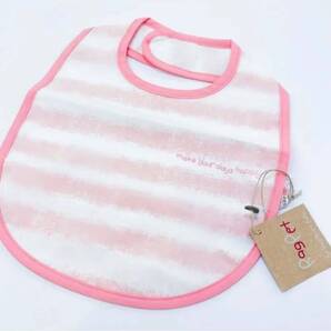 新品 ラグマート RAG PET ラグペット お食事エプロン スタイ ピンク 白 ボーダー ビニール 食べこぼし ビブ ポケット 離乳食 よだれかけ
