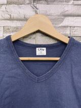 1 CRW ブルー コットン ぶいねっくVネックTシャツ 半袖Tシャツ Ｖネック 半袖 Tシャツ カットソー トップス メンズ_画像3