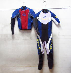 World Dive ワールドダイブ ウエットスーツ free 2ピース メンズ 着丈約145㎝ 厚さ約5ｍｍ ダイビング 管理5J0823D-B3