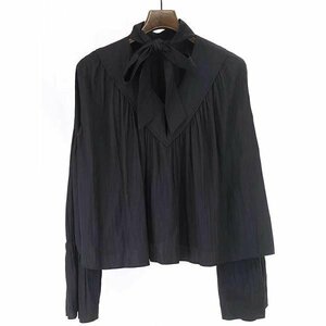 ELIN エリン 17AW Satin Bow Tie Blouse バックリボンサテンボウタイブラウス ブラック 36 レディース ITTK0UI0NCF8