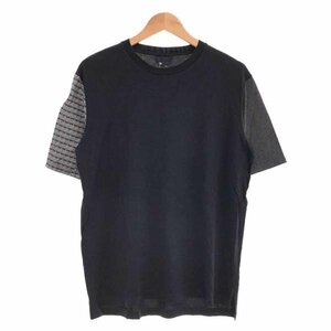 LANVIN ランバン パターン切替クルーネックTシャツ ネイビー サイズ:S メンズ ITDQ1RQEX0UQ