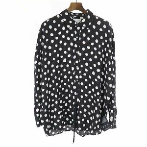 SHAREEF シャリーフ 21SS DOT PATTERN L/S SHIRTS ドットプリントレーヨンシャツ ブラック サイズ:2 メンズ【中古】 IT8MRY7EU85K