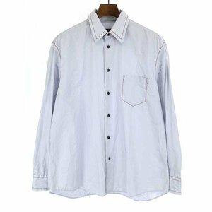 YUKI HASHIMOTO ユウキハシモト 21AW CONTRAST STITCH SHIRT ステッチシャツ ブルー サイズ:46 メンズ【中古】 IT05UYQD59QW