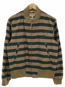 Engineered Garments エンジニアドガーメンツ ボーダー柄コットンジップブルゾン ブラウン S ITRRA62UMDFK