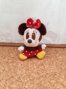 USED自宅保管【約11cm】ディズニー ミニーちゃん ぬいぐるみマスコット Disney ミニーマウス