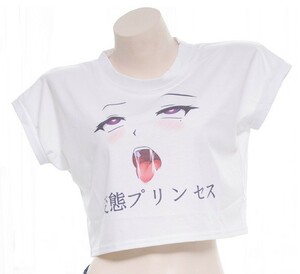 【新品・国内発送】アヘ顔Tシャツ（フロント顔デザイン）変態プリンセスカラー　フリーサイズ　063788