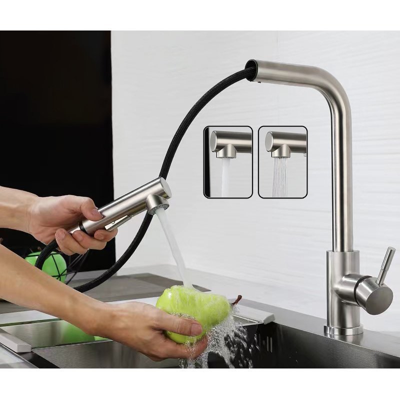 キッチン蛇口 蛇口 混合水栓 引き出し 泡水流 節水 360°回転 冷