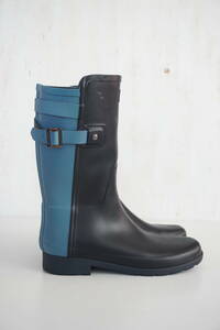 HUNTER/ Hunter *UK5 US7 EU38* rain boots / boots *bai color *REFINDE BACK STRAP SHORT* Short li fine do back strap boots 