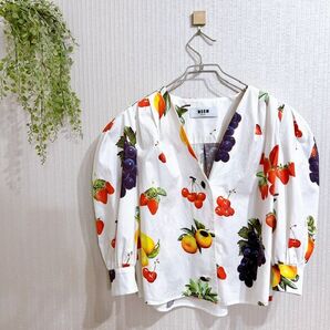 MSGM ブラウス 半袖 シャツ フルーツ柄 M